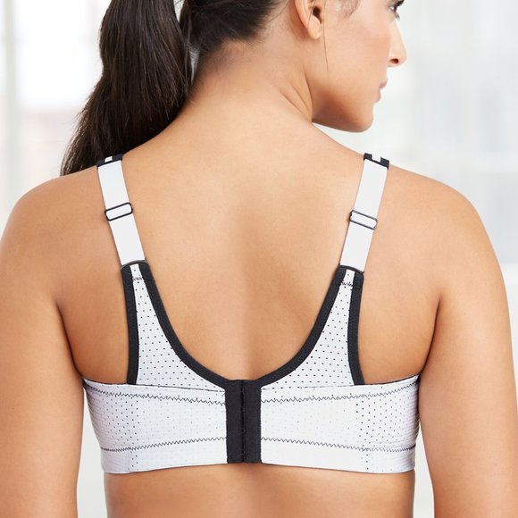 Glamorise SPORT Bra 42C BOUNCE-CONTROL Wicks-U-Dry! PADDED-STRAPS White NEW - Picture 9 of 15